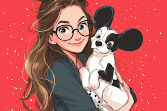 draw pet portrait into cartoon disney