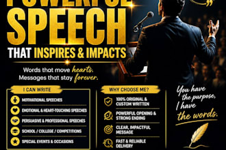 write speeches, which are professional, motivational, etc