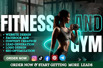 be your fitness gym and sports social media marketing manager, run ads for leads