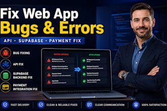 fix bugs, crashes, api, payment and supabase backend errors in rork app