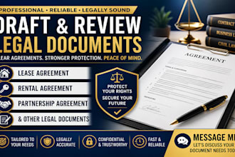 draft or review legal documents, lease agreement, rental, partnership agreement
