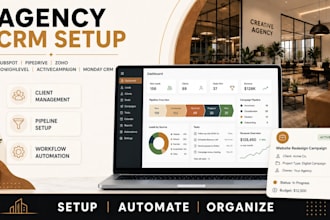 setup agency crm hubspot pipedrive zoho gohighlevel activecampaign monday crm