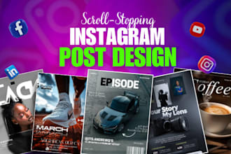 design eye catchy instagram posts, social media post,ad creative for your brand
