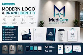 design modern logo with brand identity mockup