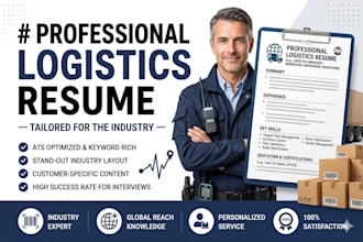 professional logistics resume supply chain, warehouse, transportation roles