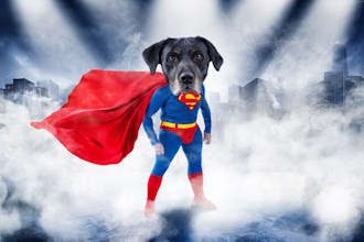 draw you and your pet as your favorite hero