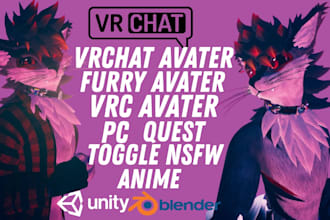 custom vrchat avatar, vrc character 3d model, nsfw furry avatar, vrchat humanoid