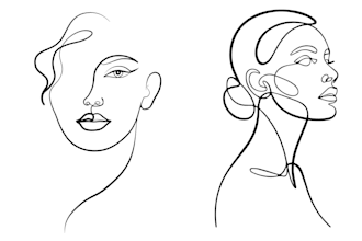 design elegant abstract face line art illustration minimalist style