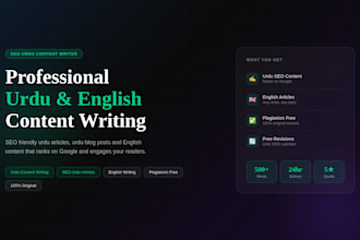 write SEO friendly urdu content, urdu articles and urdu blog posts