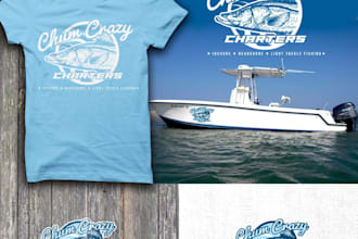 create unique hoka hey and crazy fishing logo