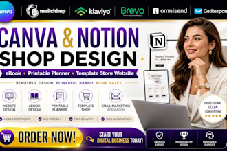 canva notion template seller shop ebook guide printable planner website design