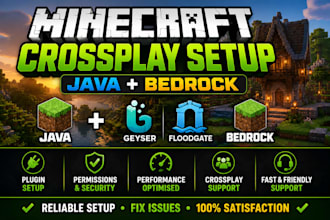 setup minecraft java and bedrock crossplay servers