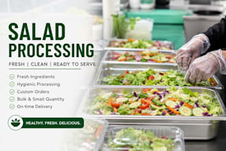 process fresh salad for events, homes, and businesses