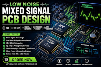 design low noise mixed signal pcb with adc, op amp and precision analog layout