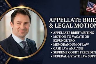 draft appellate brief, motion to vacate, expunge tro or memorandum of law