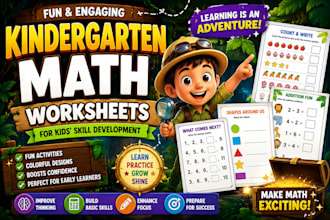 create kindergarten math worksheets for kids skill development