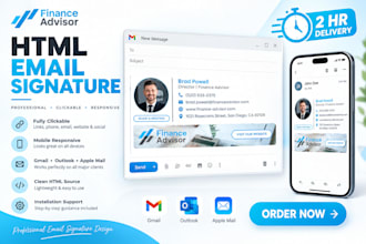 design clickable html email signature and animated email signature