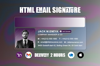 design clickable html email signature and animated email signature