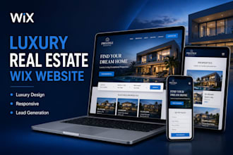 design a luxury real estate wix, website for property agents and agencies