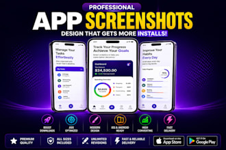 design professional ios and android app store screenshots for aso