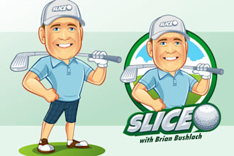 design retro cartoon mascot golf logo
