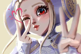 draw semirrealistic style splashart