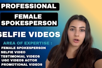 female spokesperson selfie video human ugc testimony video english actors