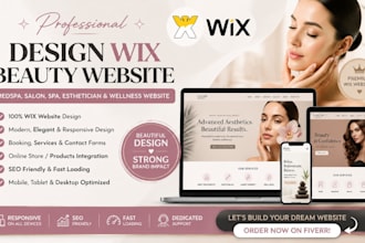 design wix beauty website, medspa, salon, spa esthetician and wellness website