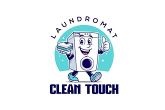 design clean fresh wash touch laundry logo