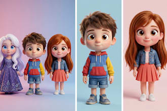 create 3d pixar style cartoon character, avtar, ai art