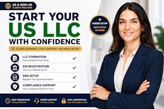 help you start and register your US llc with ein, dba and business setup