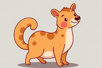 draw cute cartoon or animal illustration