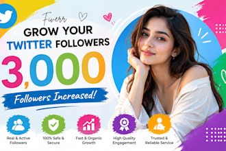 gain real and organic 3,000 twitter followers fast
