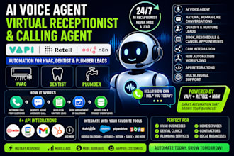 build ai receptionist, voice calling agent, retell, vapi, n8n automation for hva