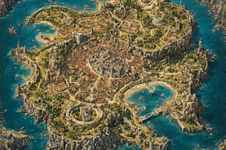 design an original treasure map and fantasy pirate map