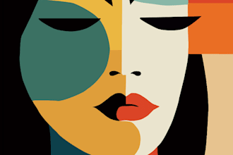 design modern abstract face art and cubist portraits