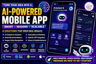 develop ai mobile app ai  webapp ai website  ai chatbot  ai saas app ai agent