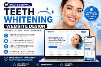 design teeth whitening website, toothpaste, toothbrush, oral care website