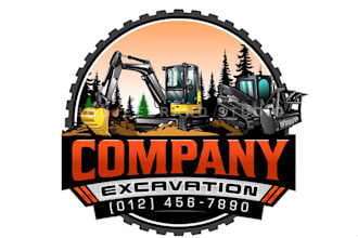 make creative excavation and construction company logo