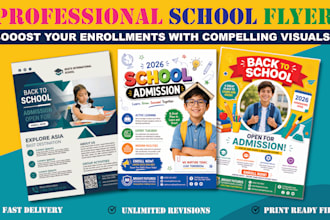 design modern school and education flyer professionally