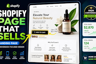 create high converting shopify landing page, product page design