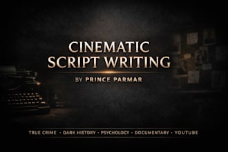 write a cinematic script for your youtube channel, podcast or documentary