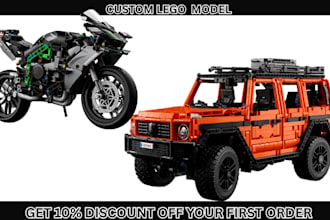 design custom 3d lego model moc toy lego gift 3d lego car manual instructions