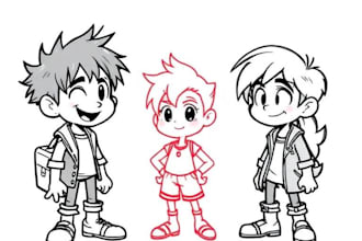 sketch your cartoon character