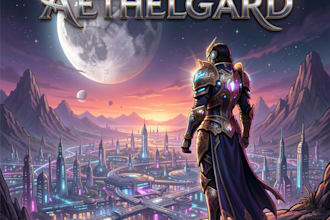 design a sci fi fantasy book cover design that sells