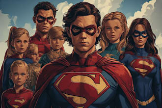 design a family superhero portraits for you