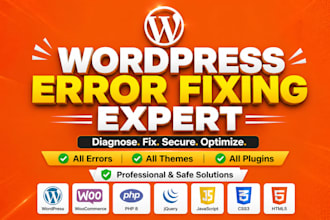 fix wordpress errors, woocommerce bugs, broken website in 30 minutes