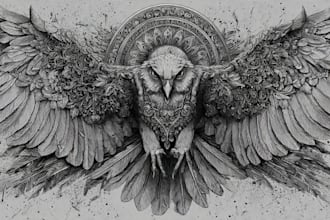 create an awesome tattoo design as a tattoo artist