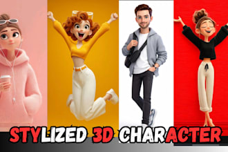 create stylized 3d character model for game animation vrchat ue5 unity
