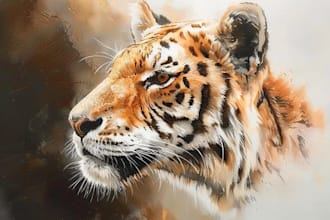 paint animals watercolor or digital illustration